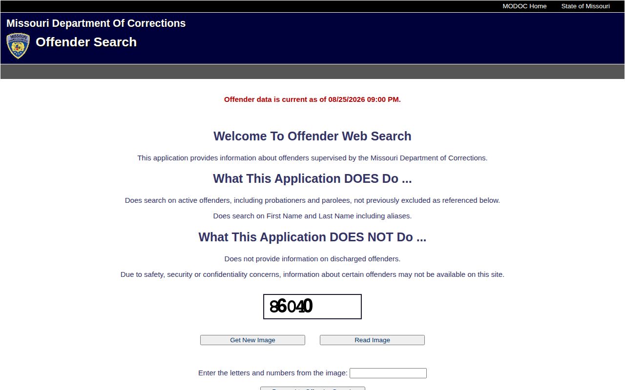 Worth County related Missouri DOC offender record search