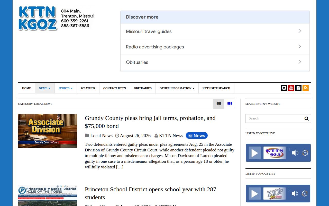 Worth County arrest and court news source from KTTN local news